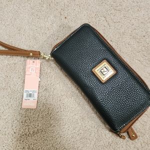 Black and brown leather wallet